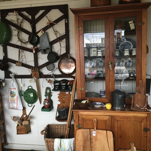 Enamelware, Primitive Candle Shelves, Cup Rack and Pine Hutch Enamelware, Primitive Candle Shelves, Cup Rack and Pine Hutch